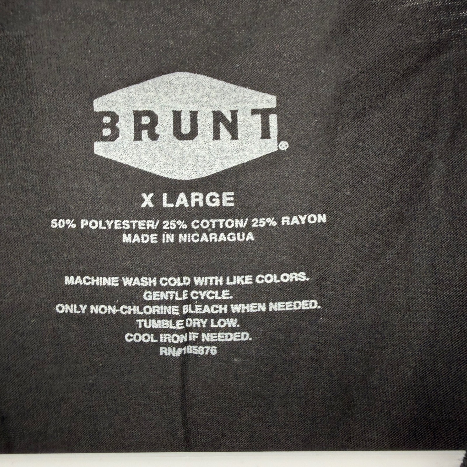 Brunt Workwear Xl Black Short Sleeve Tri-Blend Graphic Logo T-Shirt Crew Neck — image 4 of 4